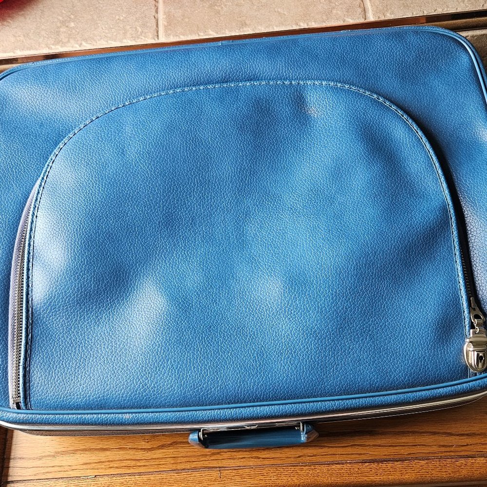 Vintage Blue Jetliner Luggage